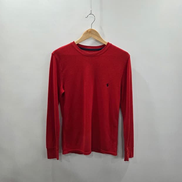 폴로랄프로렌 와플 롱슬리브 레드 S