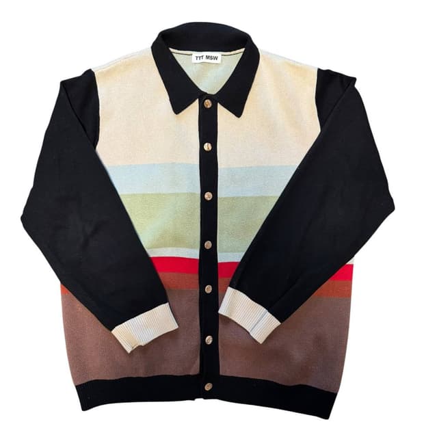 TTT MSW 22AW 보더 니트 가디건