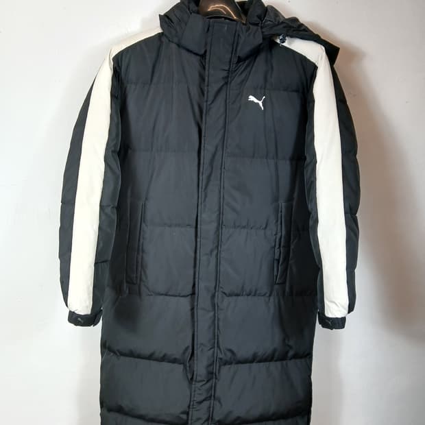 푸마 롱다운패딩 블랙 90-95 S