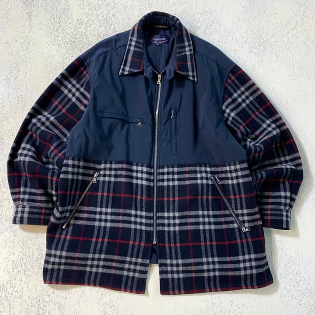 [105] 90s Faconnable 파소나블 아카이브 체크 집업 자켓