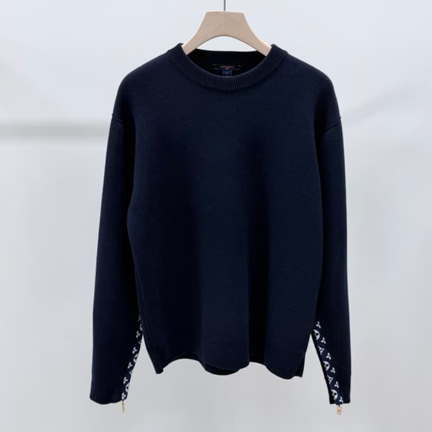 [S+급/S] 루이비통 블루 오픈 슬리브 라운지웨어 모노그램 여성 니트