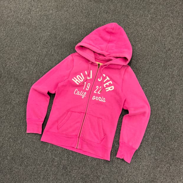 홀리스터 빈티지 y2k 여성 핑크 후드집업
