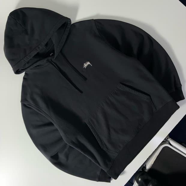 Stussy  스투시 베이직 스탁로고 블랙 후드티 