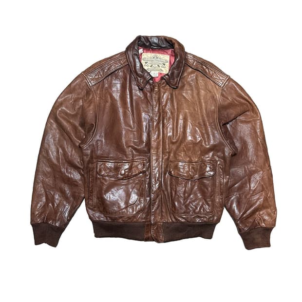 90s 헤비 리얼 레더 A-2 플라이트 자켓 made in korea