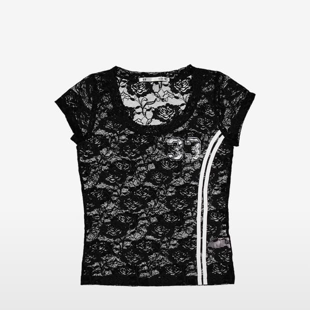 33 LACE TOP / BLACK