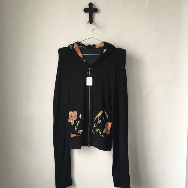 Oriental mood hood zip up