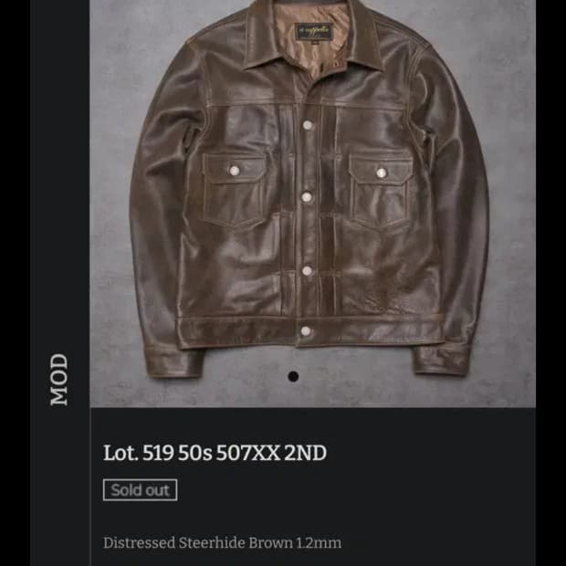 아카펠라 클로딩 2세대 트러커 소가죽 가죽자켓 판매합니다