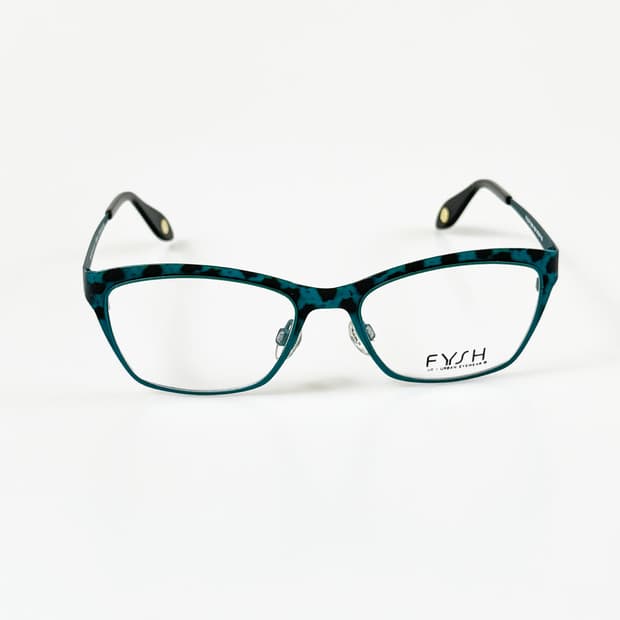 영국제 FYSH 틸 레오파드 메탈 캣아이 스퀘어 빈티지 안경