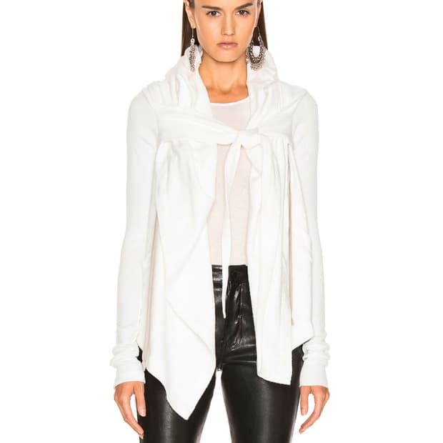 릭 오웬스 다크쉐도우 크롭 랩 후드집업 