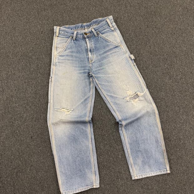 30)칼하트 빈티지 워싱 싱글니 데님팬츠