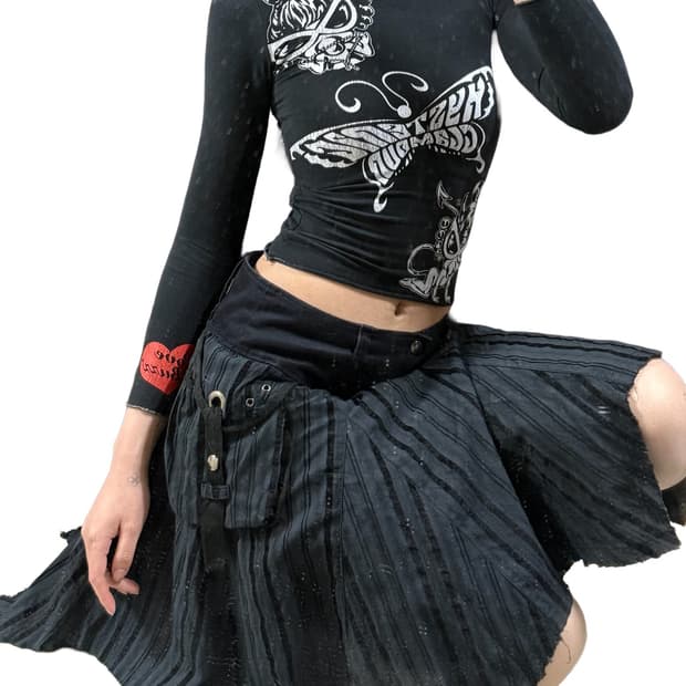 (레어) 히스테릭 글래머 버터플라이 프릴 목폴라