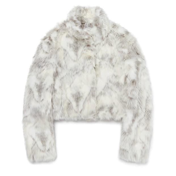 커렌트 크롭 퍼 자켓 화이트