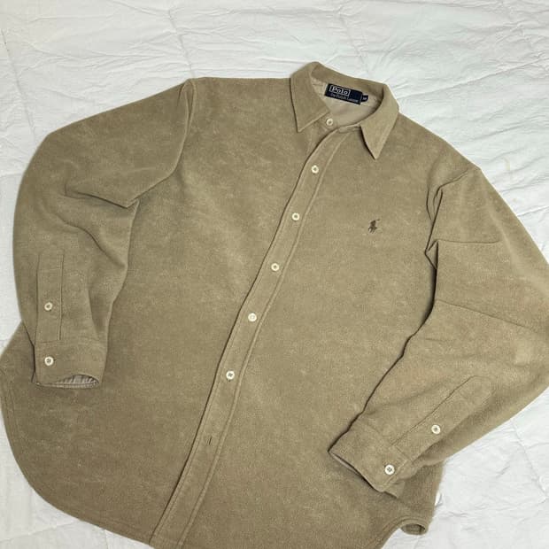 90s JP 빈티지 폴로 플리스 셔츠 라지 