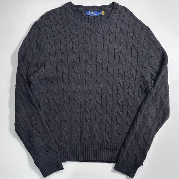 폴로 랄프로렌 챠콜 케이블 니트 
