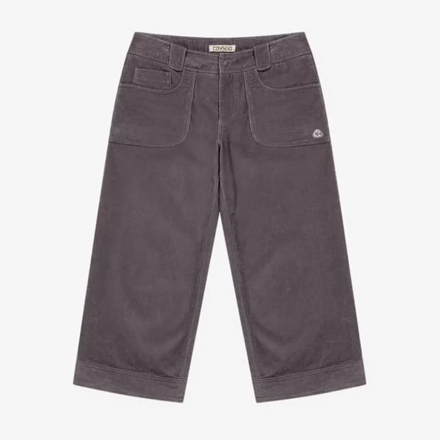 코이세이오 코듀로이 카프리 팬츠 퍼플 그레이