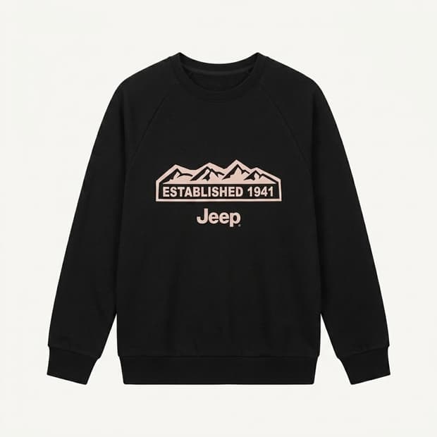 Jeep 오버핏 맨투맨 블랙 S