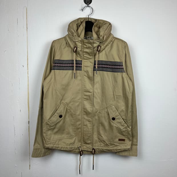 ROXY 록시  서프 그래픽 후드 크롭 야상 자켓  S