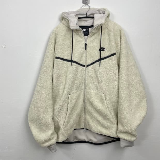나이키 NIKE 아이보리 보아 플리스 후드 집업 XXL