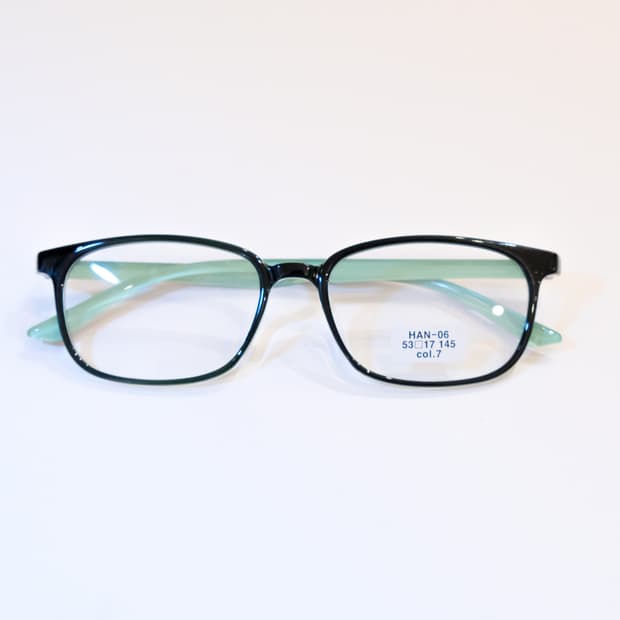 [Vintage] 블랙 & 민트 포인트 스퀘어 안경