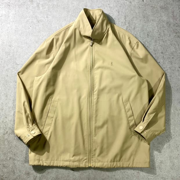 [95] 90s YSL 입생로랑 베이지 폴리쉘 블루종 자켓
