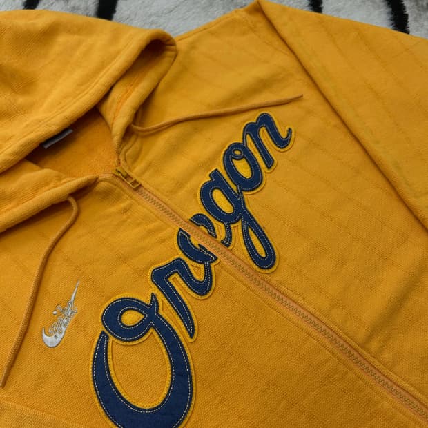 [L]나이키90s Oregon 오버핏 후드집업/엘로우머스타드