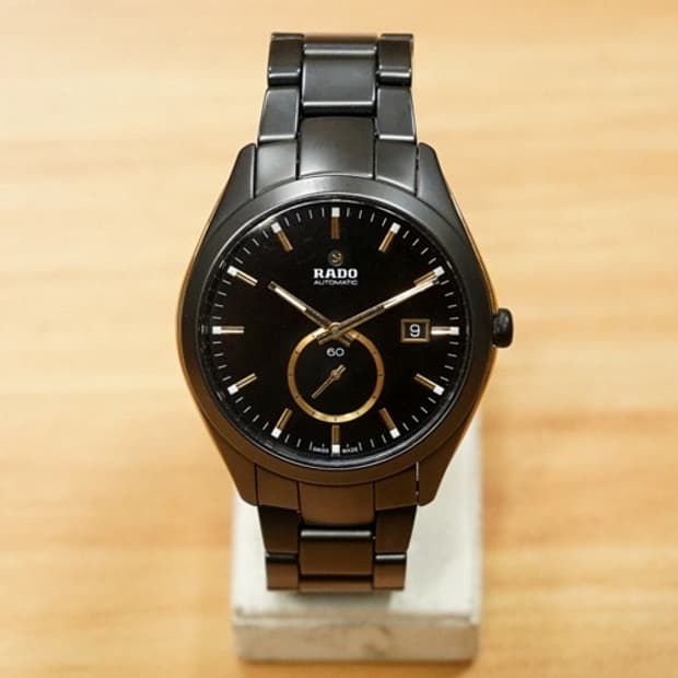 라도 하이퍼 크롬 블랙 다이얼 세라믹 스몰 세컨드 xl 오토매틱 시계 추