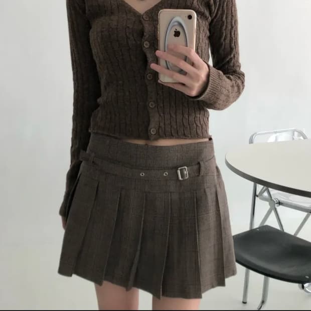 체크 스커트 블랙업 릿킴 바이너리원 바온 지그재그 