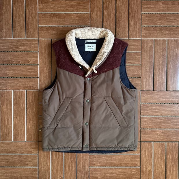 Grf&mg padded button-up vest 