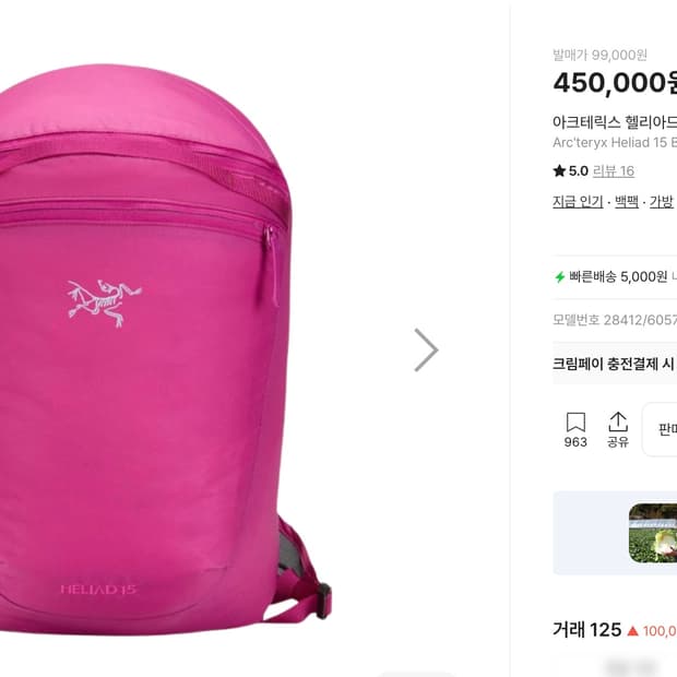 아크테릭스 헬리아드 15 백팩 신스