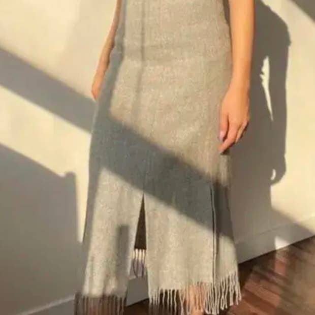 머플러 그레이 펜슬 스커트 울스커트빈티지스커트