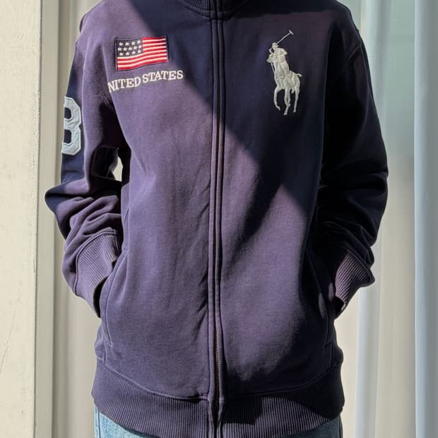 [M-L]폴로 랄프로렌 빅포니 USA 성조기 치프키프 집업