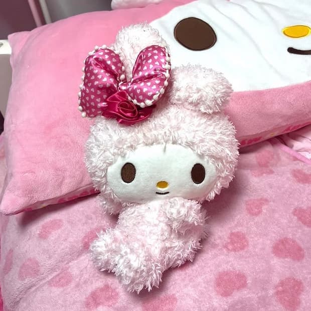 고전 마이멜로디 마멜 모코모코 인형 빈티지 라떼히메갸루 로즈보아 방꾸