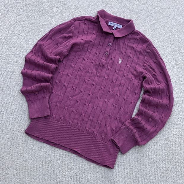 L US폴로 케이블 카라 니트 0427E