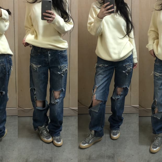 [직수입] 빈티지 데님 트라우저