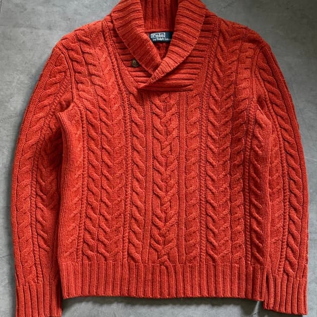 폴로 랄프로렌 숄카라 니트 오렌지 M