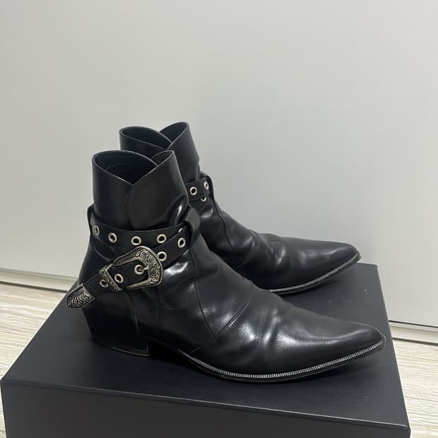 생로랑 14ss 덕키스 하이 웨스턴 부츠 42사이즈