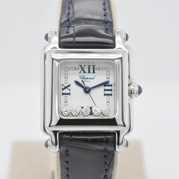 쇼파드 해피스포츠 무빙 다이아몬드 중고명품 손목시계 여성 천연악어가죽