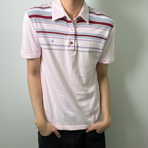버버리 블랙 라벨 빈티지 스트라이프 반팔 폴로 셔츠 2