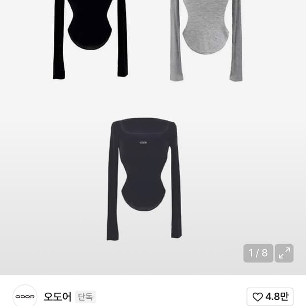 Odor Square tee 차콜