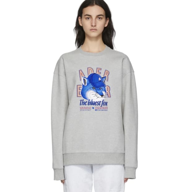 [A2] 아더에러 X 메종키츠네 폭스 스웨트셔츠 맨투맨 그레이