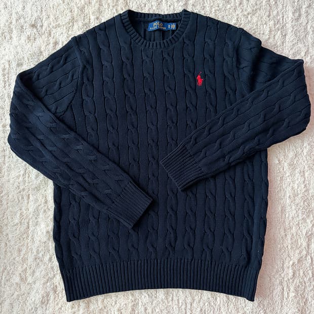 폴로 랄프로렌 네이비 케이블 니트 입니다.
