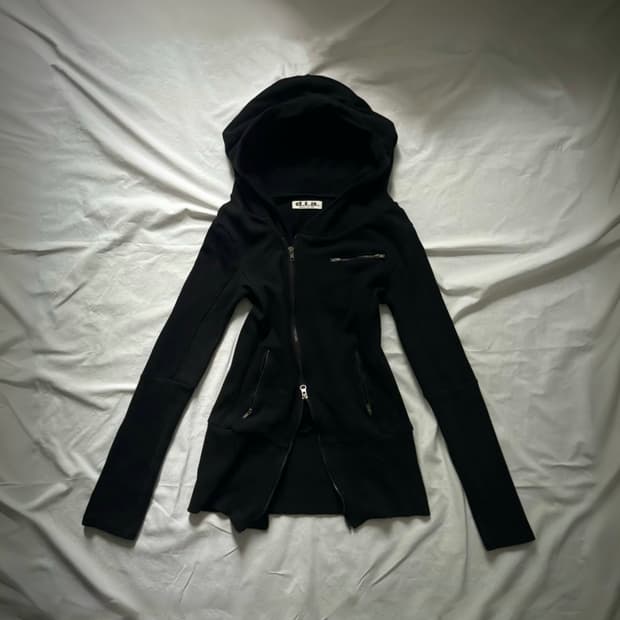 d.i.a 다이아 사선 아카이브 터틀넥 투웨이 후드집업 자켓 락시크 펑크