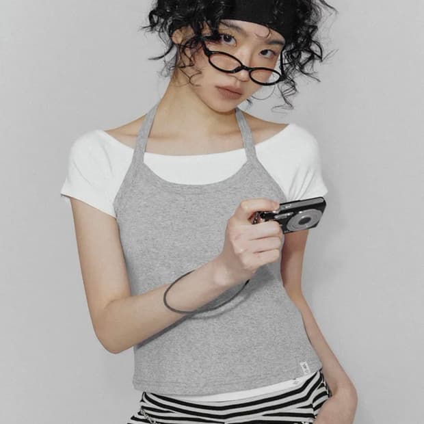 트위 벨보 베이직 오프숄더 반팔 티셔츠 화이트 M