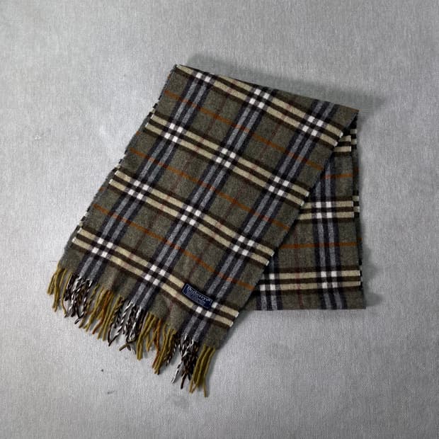 버버리 노바체크 캐시미어 그린 머플러