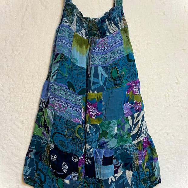 빈티지 히피 패치 나시 원피스