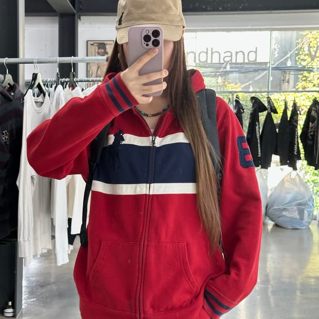 폴로빅포니 넘버 스웻 후드집업