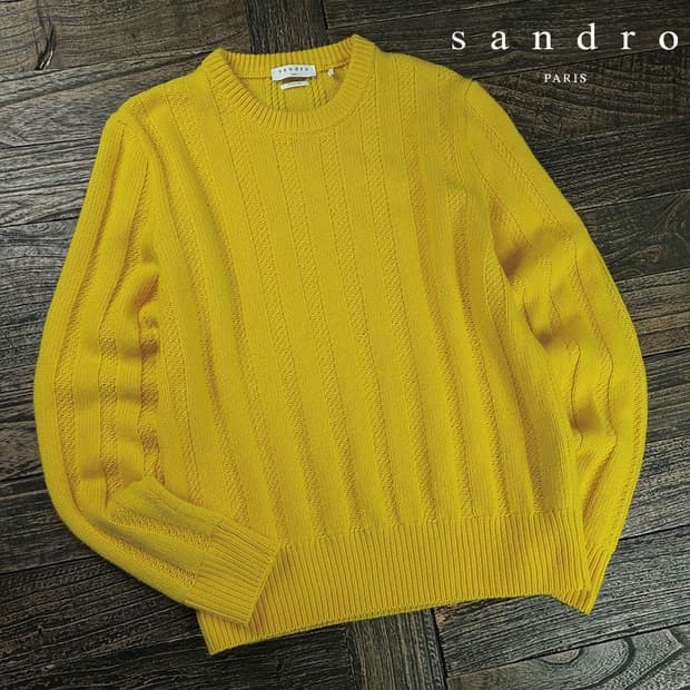 [산드로] 크루넥 니트 머스타드 M20007