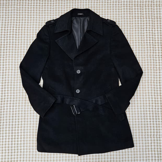 바쏘 울 캐시미어 하프코트 남자100