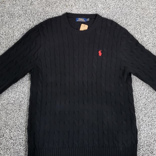 폴로 블랙 니트 스웨터