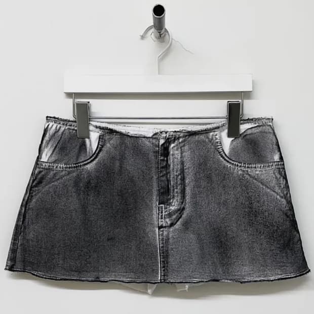 워싱 미니 스커트